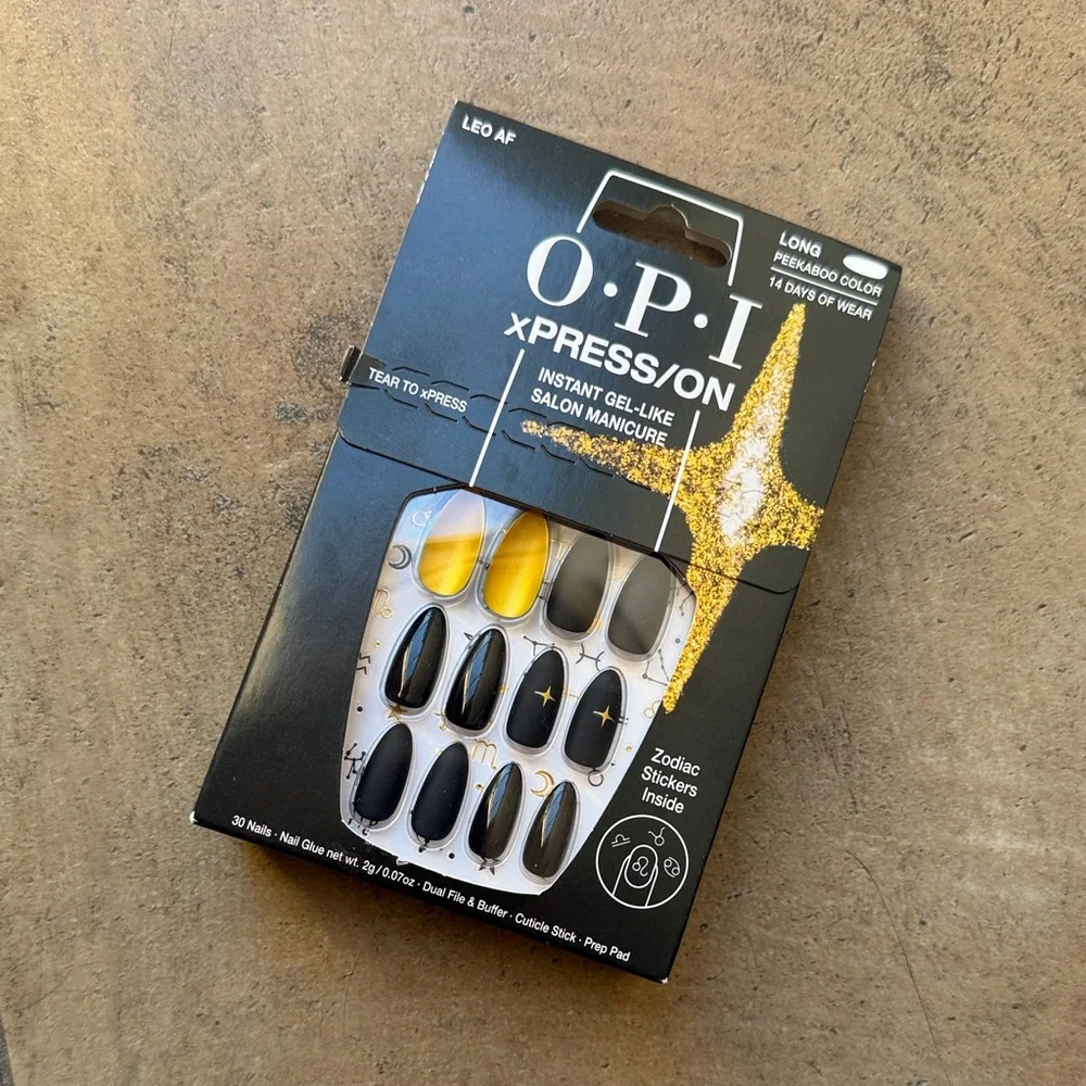 OPI XPress/On Gel-Like Manicure - Black and Gold